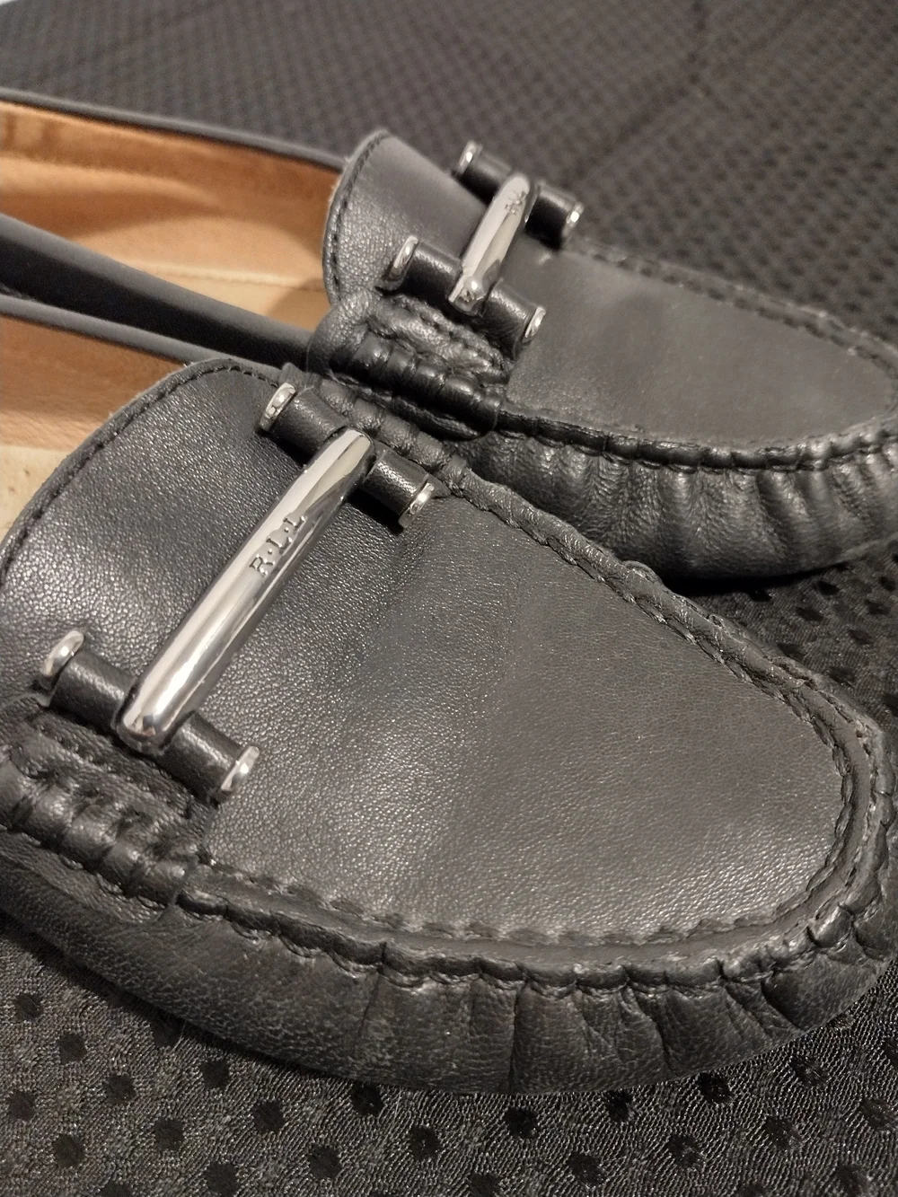 Ralph Lauren Black Leather Women’s Bit Loafers